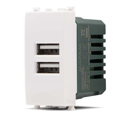 Doppia presa usb 2a gem 621b bianco