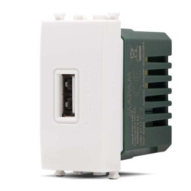 Presa usb (5v=2a 265v) gem 629b bianco