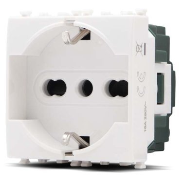 Presa schuko unel 3.0 (16a-250v) gem 614b bianco -