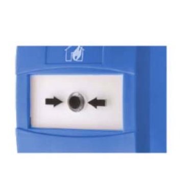 Pulsante incendio convenz. ip42 blu