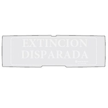 Pellicola in policarbonato con la scritta extinci