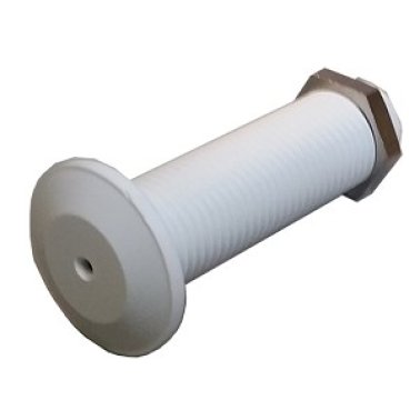 Piattello in pvc bianco avorio con attacco da 1/8.