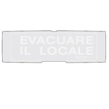 Pellicola in policarbonato con la scritta evacuar