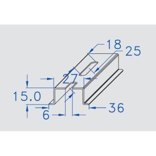 Profilo din zincato a caldo 35 x 15 forato