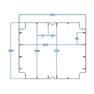 Piastra di fondo 440 x 360 per scatole 460 x 380