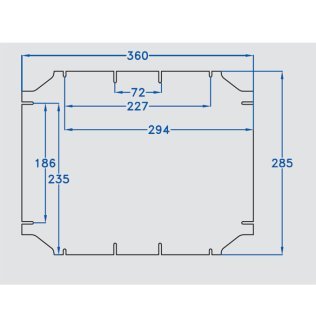 Piastra di fondo 360 x 280 per scatole 380 x 300