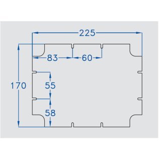 Piastra di fondo 215 x 165 per scatole 240 x 190 n