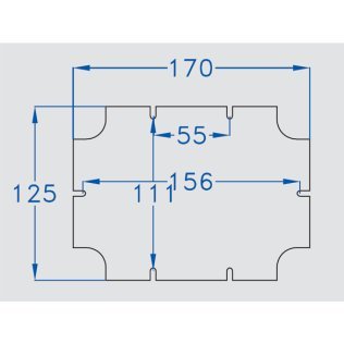 Piastra di fondo 185 x 135 per scatole 190 x 140