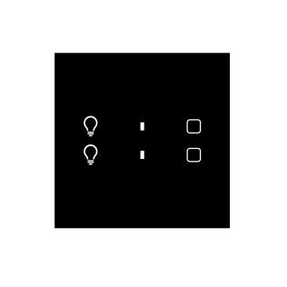 Qubik elettronica tastiera 2 pulsanti 80x80 traspa