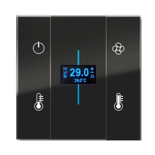 Qubik vertical cover termostato vetro 8 pulsanti 8