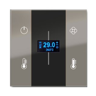 Qubik vertical cover termostato vetro 8 pulsanti 8