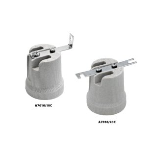 Portalampada e27 ceramica+ staffa a l