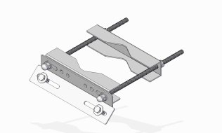 Supporto con staffa 300 mm inclinata a 45° revers