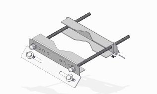 Supporto con doppia staffa 300 mm inclinata a 45°