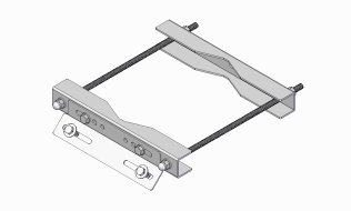 Supporto con staffa 300 mm inclinata a 45° revers