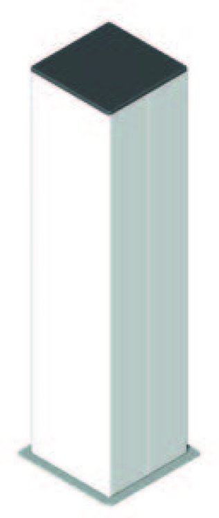 Torrette in alluminio bianco 120x120x2,5 mm h 500