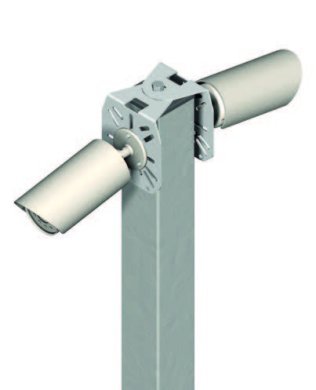 Supporto per 1 ÷ 3 telecamere per testa palo quad