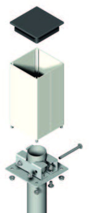 Torrette in alluminio bianco 120x120x2,5 mm h 250