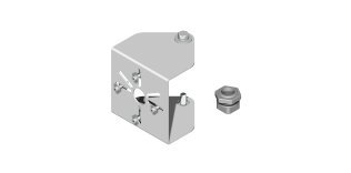 Staffa orientabile, parte frontale preforata 107x1