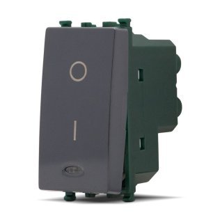 Interruttore bipolare spia (16a-250v) t2 662n nero