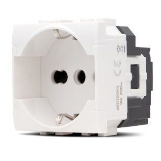 Presa schuko unel (16a-250v) art 814b bianco -