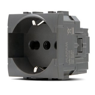 Presa schuko unel (16a-250v) art 814n nero -