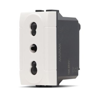 Presa bivalente (16a-250v) art 818b 2p bianco -