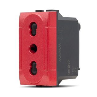 Presa bivalente (16a-250v) t1 818r rosso