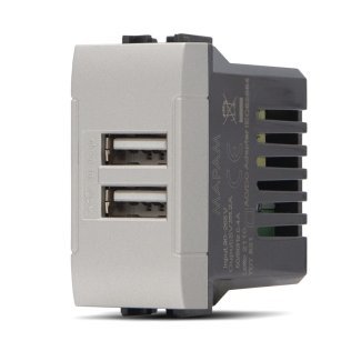 Doppia presa usb 2a art 821a alluminio