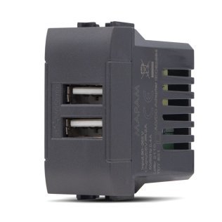 Doppia presa usb 2a 821n art nero
