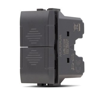 Doppio pulsante (10a-250v) art 827n nero -