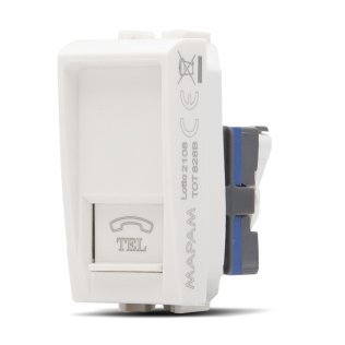 Presa telefono art 828b bianco -