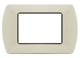 Placca metallo t1 8803-28 3p panna