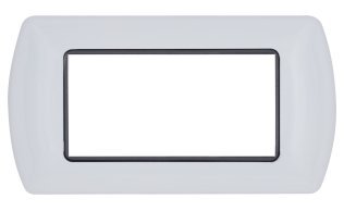 Placca metallo t1 8804-01 4p bianco