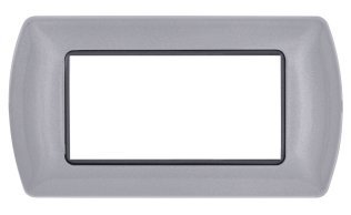Placca metallo t1 8804-25 4p grigio