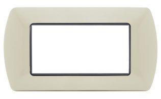 Placca metallo t1 8804-28 4p panna