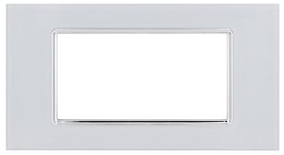 Placca vetro art 8004bl-1 4p bianco