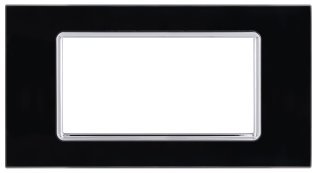 Placca vetro art 8004bl-2 4p nero