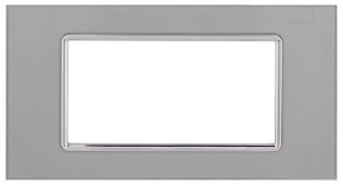 Placca vetro art 8004bl-3 4p silver