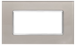 Placca vetro joy 5004bl-8 4p platino