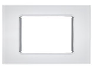 Placca vetro gem 6003bl-1 3p bianco