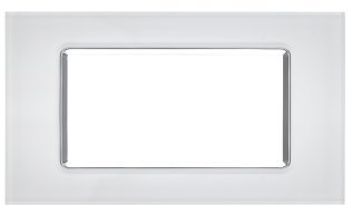 Placca vetro gem 6004bl-1 4p bianco