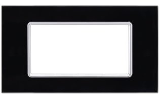 Placca vetro gem 6004bl-2 4p nero