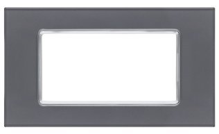 Placca vetro gem 6004bl-3 4p grigio
