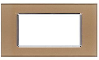 Placca vetro gem 6004bl-4 4p oro