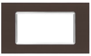 Placca vetro gem 6004bl-6 4p testa di moro