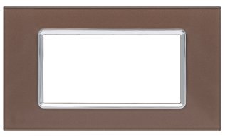 Placca vetro gem 6004bl-7 4p bronzo