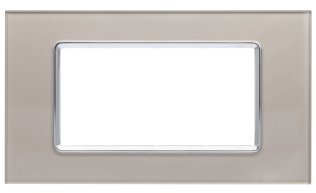 Placca vetro gem 6004bl-8 4p platino