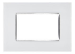 Placca vetro joy 5003bl-1 3p bianco