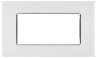 Placca vetro joy 5004bl-1 4p bianco